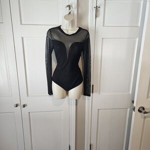 Ambiance Black Sheer Bodysuit
